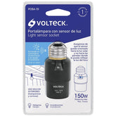 Zocalo de policarbonato con sensor de lu para lampara incandescente volteck